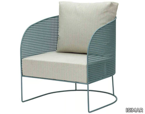 ARENA - Upholstered metal outdoor guest chair with armrests _ ISIMAR