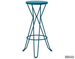 CAPRI - High galvanized steel barstool with footrest _ ISIMAR