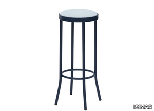 PUERTO - High steel stool with integrated cushion with footrest _ ISIMAR