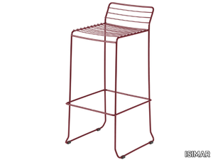 TARIFA - Steel garden stool with back _ ISIMAR