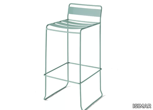 PORTOFINO - Steel garden stool with back _ ISIMAR