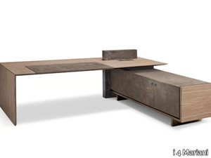 CARTESIANO - L-shaped wood and marble executive desk _ i 4 Mariani