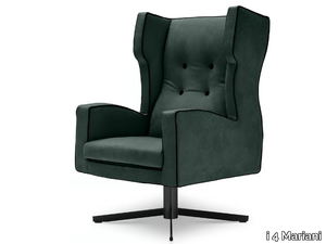 CASSANDRA - Swivel leather armchair with armrests with 4-spoke base _ i 4 Mariani