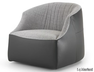 BLOB - Leather and fabric armchair with armrests _ i 4 Mariani