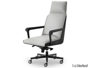 FLORA - Swivel leather executive chair with castors _ i 4 Mariani