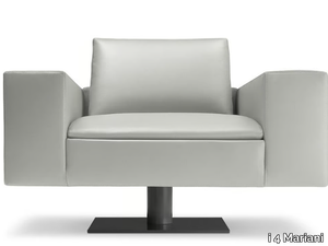 KUBICO - Swivel leather armchair with armrests _ i 4 Mariani