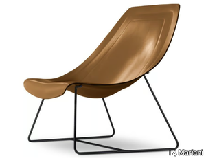 OYSTER LIGHT - Sled base leather armchair _ i 4 Mariani