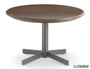 OYSTER - Round coffee table for living room with leather covered top _ i 4 Mariani