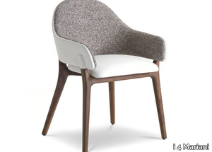 LIV - Upholstered fabric and leather chair with armrests _ i 4 Mariani