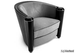 MARNIE - Leather and fabric armchair with armrests _ i 4 Mariani