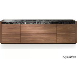 MATERICA - Wooden sideboard with marble top _ i 4 Mariani