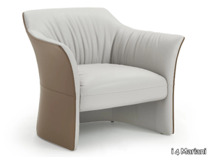 SELLA - Leather armchair with armrests _ i 4 Mariani