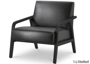WOODY - Upholstered leather armchair with armrests _ i 4 Mariani