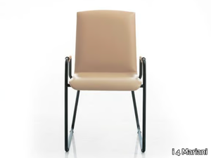 WING - Sled base leather chair _ i 4 Mariani