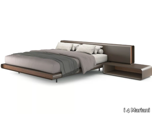 TUBE - Tanned leather double bed with integrated nightstands _ i 4 Mariani