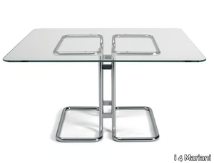 TUCROMA - Square glass and steel table _ i 4 Mariani