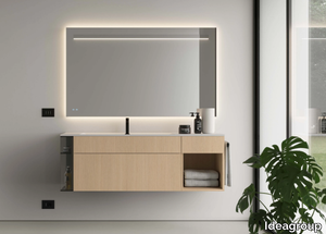 DOGMA 06 - Wall-mounted oak vanity unit with drawers _ Ideagroup