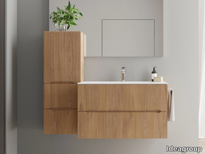 SMYLE COMP 04 - Single wall-mounted wooden vanity unit _ Ideagroup