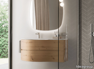 SMYLE COMP 09 - Single wall-mounted wooden vanity unit _ Ideagroup