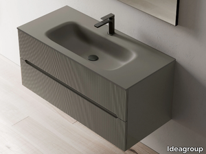 SMYLE COMP 10 - Single wall-mounted wooden vanity unit _ Ideagroup