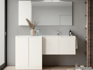 SMYLE COMP 03 - Single wooden vanity unit with cabinets _ Ideagroup