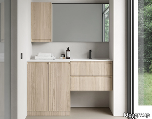 PLAY 08 STEP - Wall-mounted vanity unit with mirror _ Ideagroup