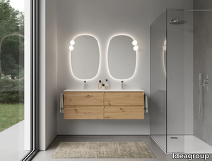 PLAY 10 LOGIC - Double wall-mounted vanity unit with integrated washbasin _ Ideagroup