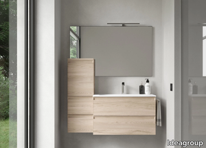 PLAY 02 LOGIC - Single wall-mounted vanity unit with towel rail _ Ideagroup