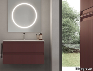 PLAY 03 STEP - Single wall-mounted vanity unit with integrated washbasin _ Ideagroup