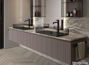 VIACONDOTTI - Wall-mounted walnut vanity unit with towel rail _ Ideagroup