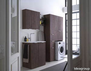 KANDY 02 - Melamine-faced chipboard laundry room cabinet for washing machine _ Ideagroup