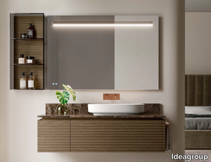 DOLCEVITA 01 - Oak vanity unit with integrated washbasin _ Ideagroup