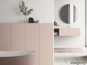 DOGMA 12 - Wall-mounted wooden vanity unit with drawers _ Ideagroup