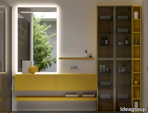 DOGMA 07 - Wall-mounted wooden vanity unit with drawers _ Ideagroup