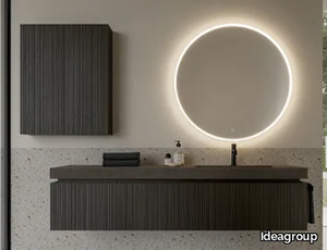 VIACONDOTTI - Single wall-mounted vanity unit with cabinets _ Ideagroup