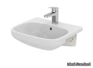 I.LIFE A - T4517 - Semi-inset ceramic washbasin with overflow _ Ideal Standard