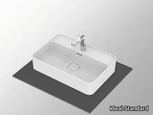 STRADA II - T2998 - Countertop rectangular ceramic washbasin with overflow _ Ideal Standard