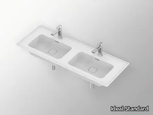 STRADA II - T3005 - Wall-mounted double rectangular washbasin _ Ideal Standard