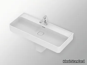 STRADA II - T3002 - Semi-pedestal ceramic washbasin with overflow _ Ideal Standard