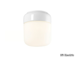 OHM 140 - Matt opal glass and porcelain wall lamp / ceiling lamp _ Ifö Electric