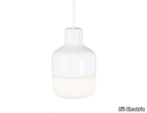 OHM 100 - Porcelain and matt opal glass pendant lamp _ Ifö Electric