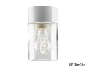 OPUS 100 - Clear glass and porcelain wall lamp / ceiling lamp _ Ifö Electric