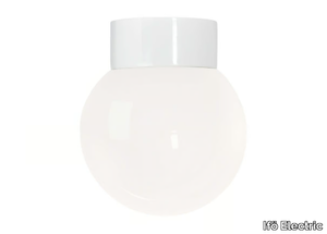 CLASSIC GLOBE - Shiny opal glass and porcelain wall lamp / ceiling lamp _ Ifö Electric