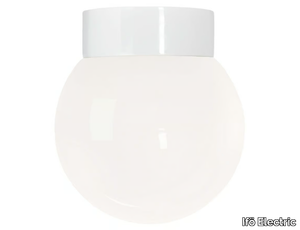 CLASSIC GLOBE - Shiny opal glass and porcelain LED wall lamp / ceiling lamp _ Ifö Electric