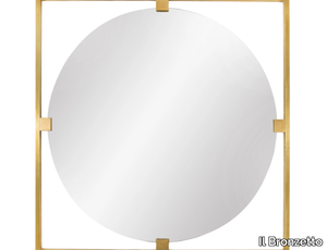 TIMELESS URBAN 50 - Round framed brass mirror _ Il Bronzetto