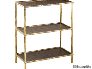 ECLECTIC BAMBOO 07 - Open brass bookcase _ Il Bronzetto