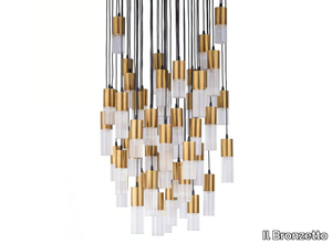 TIMELESS CANNETÉ 271 - Glass and brass pendant lamp _ Il Bronzetto