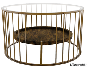 CAGE 05 DOUBLE - Low round brass coffee table _ Il Bronzetto