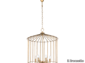 CAGE 01 IN - Brass pendant lamp _ Il Bronzetto