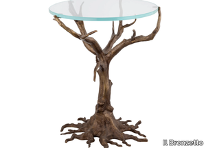 ECLECTIC QUERCIA 01 - Brass coffee table with glass top _ Il Bronzetto